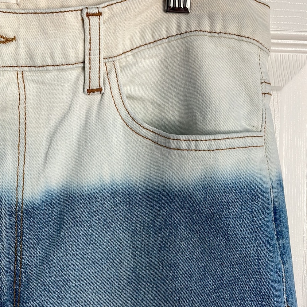 Jonathan Simkhai | High Rise Straight Leg White and Blue Dipped Jeans NWT - Picture 7 of 16